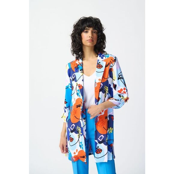 Joseph Ribkoff Multi-Color Abstract Open Front Blazer Sz 20 - Picture 11 of 13